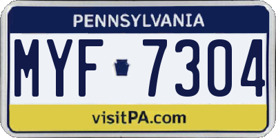 PA license plate MYF7304