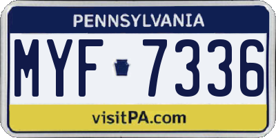 PA license plate MYF7336