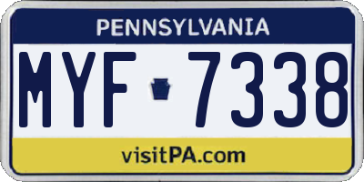 PA license plate MYF7338