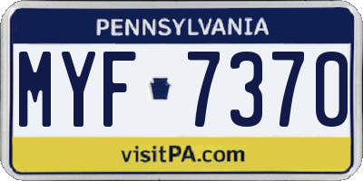 PA license plate MYF7370