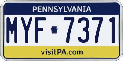 PA license plate MYF7371