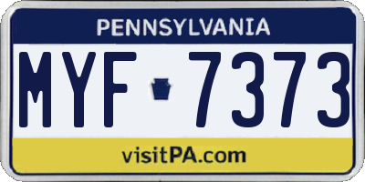 PA license plate MYF7373