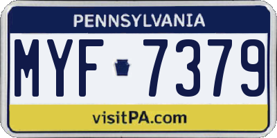 PA license plate MYF7379