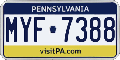 PA license plate MYF7388