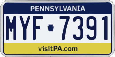 PA license plate MYF7391