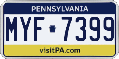 PA license plate MYF7399