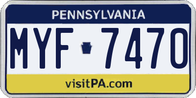 PA license plate MYF7470