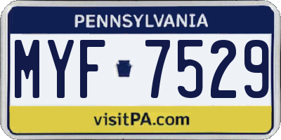 PA license plate MYF7529