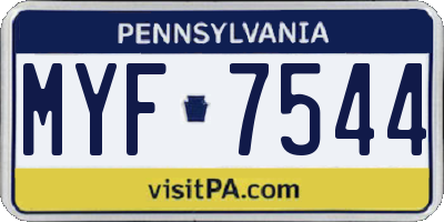 PA license plate MYF7544