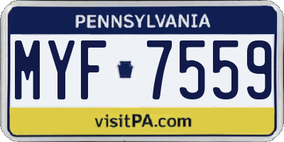 PA license plate MYF7559