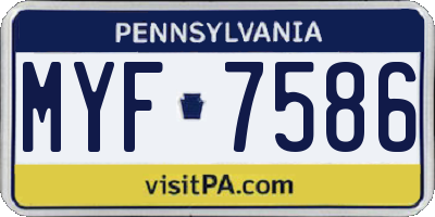 PA license plate MYF7586