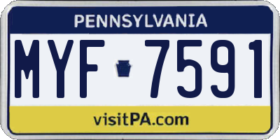 PA license plate MYF7591