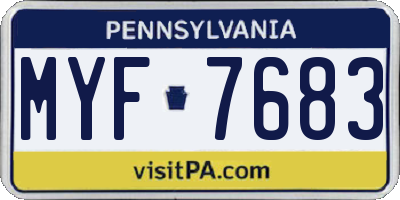 PA license plate MYF7683