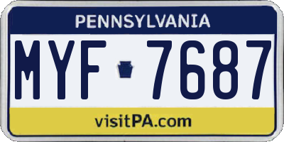 PA license plate MYF7687
