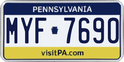 PA license plate MYF7690