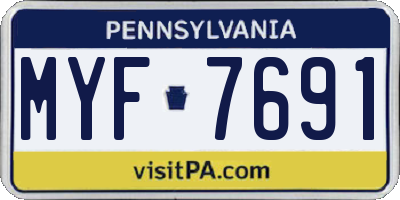 PA license plate MYF7691