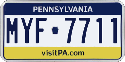 PA license plate MYF7711