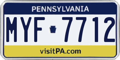 PA license plate MYF7712