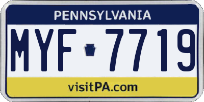 PA license plate MYF7719