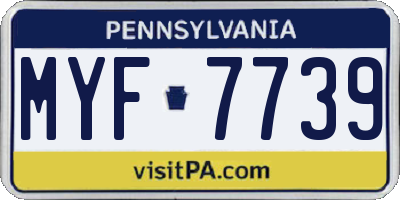 PA license plate MYF7739
