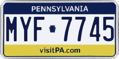 PA license plate MYF7745