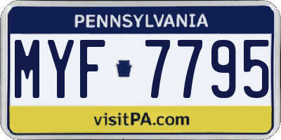 PA license plate MYF7795