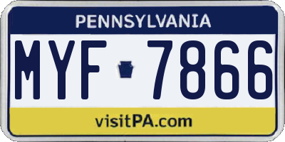 PA license plate MYF7866