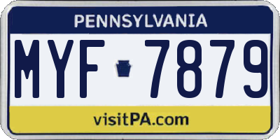 PA license plate MYF7879