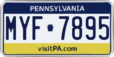 PA license plate MYF7895