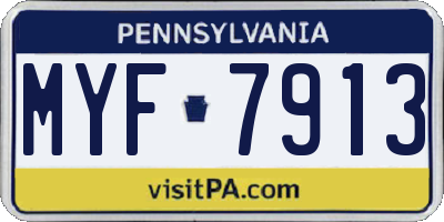 PA license plate MYF7913