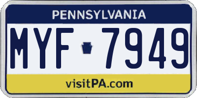PA license plate MYF7949