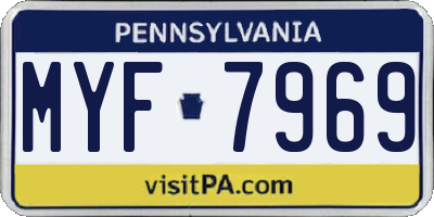 PA license plate MYF7969