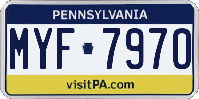 PA license plate MYF7970