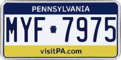 PA license plate MYF7975
