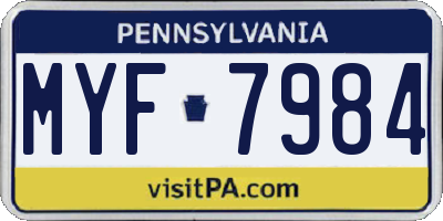 PA license plate MYF7984