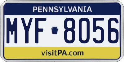 PA license plate MYF8056