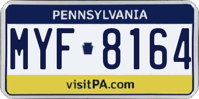 PA license plate MYF8164