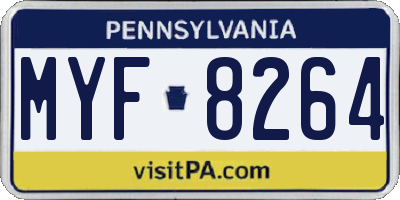 PA license plate MYF8264