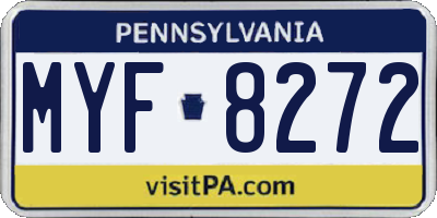 PA license plate MYF8272