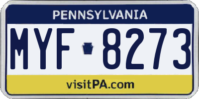 PA license plate MYF8273