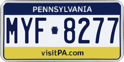 PA license plate MYF8277