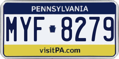 PA license plate MYF8279
