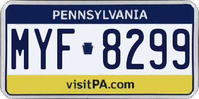 PA license plate MYF8299