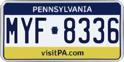 PA license plate MYF8336