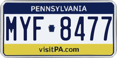 PA license plate MYF8477