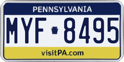 PA license plate MYF8495