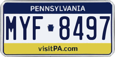 PA license plate MYF8497