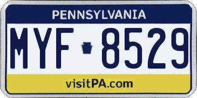 PA license plate MYF8529