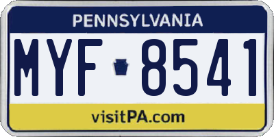 PA license plate MYF8541