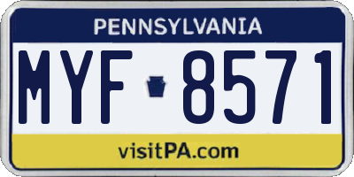PA license plate MYF8571